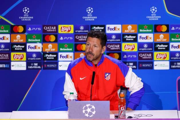 January 20, 2025, Madrid, Madrid, SPAIN: Diego Pablo Simeone, head coach of Atletico de Madrid, attends his press conference, PK, Pressekonferenz ahead of the UEFA Champions League, football match against Bayer 04 Leverkusen, at Riyadh Air Metropolitano on January 20, 2025, in Madrid, Spain. Madrid SPAIN - ZUMAa181 20250120_zaa_a181_043 Copyright: xDennisxAgyemanx