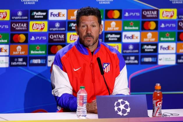January 20, 2025, Madrid, Madrid, SPAIN: Diego Pablo Simeone, head coach of Atletico de Madrid, attends his press conference, PK, Pressekonferenz ahead of the UEFA Champions League, football match against Bayer 04 Leverkusen, at Riyadh Air Metropolitano on January 20, 2025, in Madrid, Spain. Madrid SPAIN - ZUMAa181 20250120_zaa_a181_057 Copyright: xDennisxAgyemanx
