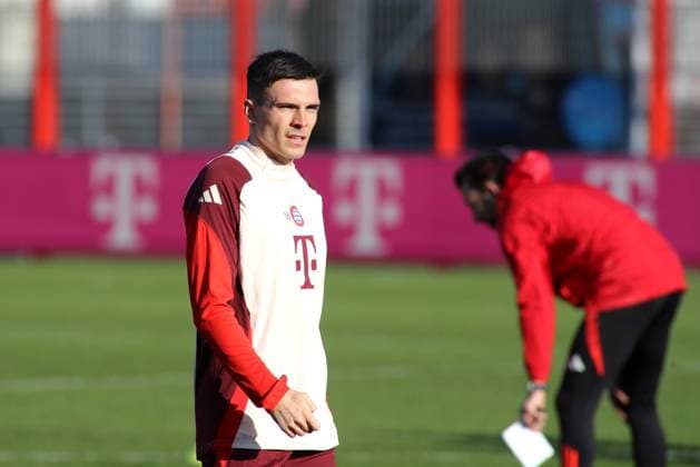 Munich, Germany, January 21, 2025 Football, Men, Bundesliga, Season 2024 2025, FC Bayern Munich, Final training, Training, Champions League Joao Palhinha FC Bayern Munich Head, Upper body