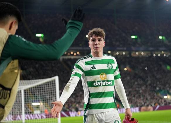 Arne Engels of Celtic reacts as he a substituted during UEFA Champions League - Match Day 7 of 8 between Celtic FC and BSC Young Boys at Celtic Park, on 22nd January 2025 in Glasgow, Scotland. (Picture by Mark Runnacles) Celtic v Young Boys, UEFA Champions League, Group Stage, Football, Celtic Park, Glasgow, UK - 22 Jan 2025 EDITORIAL USE ONLY No use with unauthorised audio, video, data, fixture lists, club league logos or live services. Online in-match use limited to 120 images, no video emulation. No use in betting, games or single club league player publications. Copyright: xMarkxRunnacles Shutterstockx 15108894bs