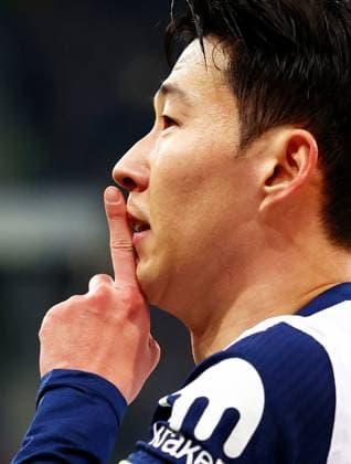 Son Heung-Min of Tottenham Hotspur celebrates scoring a goal after making the score 1-3. Hoffenheim v Tottenham Hotspur, UEFA Europa League, Group Stage, Football, PreZero Arena, Sinsheim, Germany - 23 Jan 2024 EDITORIAL USE ONLY No use with unauthorised audio, video, data, fixture lists, club league logos or live services. Online in-match use limited to 120 images, no video emulation. No use in betting, games or single club league player publications. Copyright: xJamesxMarsh Shutterstockx 15108921cv
