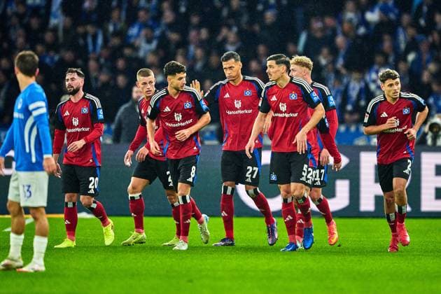 Hamburger SV, cheers about goal, GER, Hertha BSC vs Hamburger SV HSV , Soccer Men, 2 Bundesliga, Season 2024 2025, Matchday 19, 25 01 2025 DFL REGULATIONS PROHIBIT ANY USE OF PHOTOGRAPHS AS IMAGE SEQUENCES AND OR QUASI VIDEO GER, Hertha BSC vs Hamburger SV HSV , Soccer Men, 2 Bundesliga, Season 2024 2025, Matchday 19, 25 01 2025 Berlin Copyright: xClaudiusxRauch,xEibner-Pressefotox xClaudiusxRauchx EP_CRH