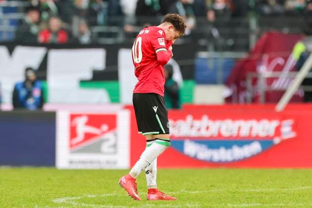 Jannik Rochelt Hannover 96 looks disappointed, 2 Bundesliga, Hannover 96 vs Preußen Münster, Heinz von Heiden Arena on January 26, 2025 in Hanover, Germany Photo by Marco Steinbrenner DeFodi Images Jannik Rochelt Hannover 96 looks disappointed, 2 Bundesliga, Hannover 96 vs Preußen Münster, Heinz von Heiden Arena, January 26, 2025 in Hanover, Germany Photo by Marco Steinbrenner DeFodi Images DFB DFL REGULATIONS PROHIBIT ANY USE OF PHOTOGRAPHS AS IMAGE SEQUENCES AND OR QUASI VIDEO Defodi 700 hannover muenster 20250126 101 Defodi-700 DFB DFL REGULATIONS PROHIBIT ANY USE OF PHOTOGRAPHS AS IMAGE SEQUENCES AND OR QUASI-VIDEO.