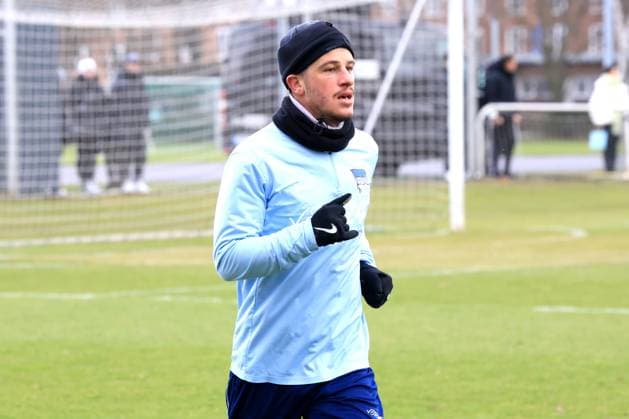 DEU, DFL, 2 FBL Hertha BSC, Training, 28 01 2025, Sportforum, Berlin, DEU, DFL, 2 FBL Hertha BSC, Training, im Bild Diego Demme Hertha BSC Berlin 6 DFL regulations prohibit any use of Photographs as image sequences and or quasi video Foto Juergen Engler nordphoto GmbH nordphotoxGmbHx xEngler nph00076