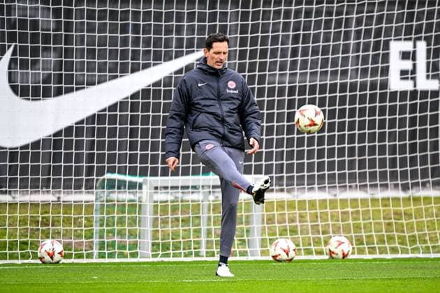 Dino Toppmoeller Eintracht Frankfurt, Coach on the ball, GER, Final training, Eintracht Frankfurt, Football, UEFA Europa League, Matchday 8, Season 2024 25, 29 01 2025 GER, Final training, Eintracht Frankfurt, Football, UEFA Europa League, Matchday 8, Season 2024 25, 29 01 2025 Frankfurt am Main Copyright: xEibner-Pressefoto FlorianxWiegandx EP_FWD