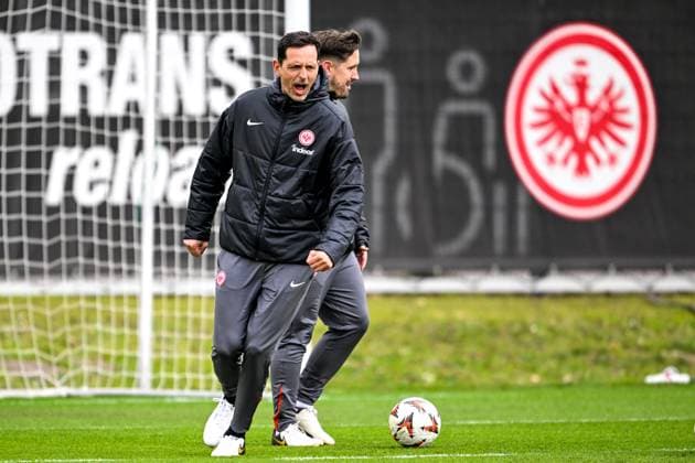 Dino Toppmoeller Eintracht Frankfurt, Coach gestures, GER, Final training, Eintracht Frankfurt, Football, UEFA Europa League, Matchday 8, Season 2024 25, 29 01 2025 GER, Final training, Eintracht Frankfurt, Football, UEFA Europa League, Matchday 8, Season 2024 25, 29 01 2025 Frankfurt am Main Copyright: xEibner-Pressefoto FlorianxWiegandx EP_FWD