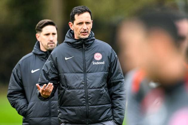 Dino Toppmoeller Eintracht Frankfurt, Coach gestures, GER, Final training, Eintracht Frankfurt, Football, UEFA Europa League, Matchday 8, Season 2024 25, 29 01 2025 GER, Final training, Eintracht Frankfurt, Football, UEFA Europa League, Matchday 8, Season 2024 25, 29 01 2025 Frankfurt am Main Copyright: xEibner-Pressefoto FlorianxWiegandx EP_FWD