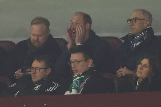 William, Prince of Wales in the stands Aston Villa v Celtic, UEFA Champions League, Group Stage, Football, Villa Park, Birmingham, UK - 29 Jan 2025 EDITORIAL USE ONLY No use with unauthorised audio, video, data, fixture lists, club league logos or live services. Online in-match use limited to 120 images, no video emulation. No use in betting, games or single club league player publications. Copyright: xRyanxBrowne Shutterstockx 15122167bo