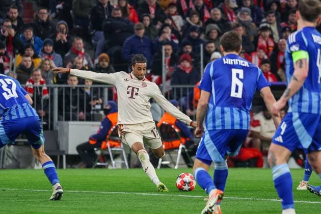 Michael Olise FC Bayern Muenchen, 17 at shot, GER, FC Bayern Muenchen vs SK Slovan Bratislava, Football, UEFA Champions League, Matchday 8, Season 2024 2025, 29 01 2025, GER, FC Bayern Muenchen vs SK Slovan Bratislava, Football, UEFA Champions League, Matchday 8, Season 2024 2025, 29 01 2025 Muenchen Copyright: xEibner-Pressefoto JennixMaulx EP_JML