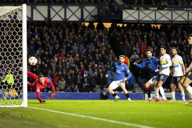 Nicolas Raskin of Rangers scored to give Rangers 1-0 lead Rangers v Union Saint-Gilloise, UEFA Europa League, Group Stage, Football, Ibrox Stadium, Glasgow, UK - 30 Jan 2025 EDITORIAL USE ONLY No use with unauthorised audio, video, data, fixture lists, club league logos or live services. Online in-match use limited to 120 images, no video emulation. No use in betting, games or single club league player publications. Copyright: xStuartxWallace Shutterstockx 15122181au