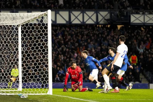 Nicolas Raskin of Rangers celebrates scoring to give Rangers 1-0 lead Rangers v Union Saint-Gilloise, UEFA Europa League, Group Stage, Football, Ibrox Stadium, Glasgow, UK - 30 Jan 2025 EDITORIAL USE ONLY No use with unauthorised audio, video, data, fixture lists, club league logos or live services. Online in-match use limited to 120 images, no video emulation. No use in betting, games or single club league player publications. Copyright: xStuartxWallace Shutterstockx 15122181ay