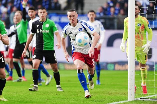 Silvan Hefti Hamburger SV, 30 GER, Hamburger SV vs Hannover 96, Football, 2 Bundesliga, Matchday 20, Season 2024 2025, 02 02 2025 DFL REGULATIONS PROHIBIT ANY USE OF PHOTOGRAPHS AS IMAGE SEQUENCES AND OR QUASI VIDEO GER, Hamburger SV vs Hannover 96, Football, 2 Bundesliga, Matchday 20, Season 2024 2025, 02 02 2025 Hamburg Copyright: xEibner-Pressefoto MarcelxvonxFehrnx EP_MFN