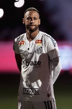 February 12, 2025, Sao Paulo, Brazil, So£O Paulo, Brazil, Brazil: Neymar Jr of Santos FC reacts during the national anthem prior to the Campeonato Paulista A1 match between Corinthians-SP and Santos FC at Neo Quimica Arena on February 12, 2025 in Sao Paulo, Brazil, Brazil. ( PxImages) Sao Paulo, Brazil Brazil - ZUMAp175 20250212_zsa_p175_019 Copyright: xWandersonxOliveirax