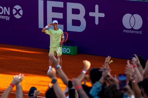 February 12, 2025, Buenos Aires, Federal Capital, Argentina: February 12, 2025, Buenos Aires, Argentina: Diego Schwartzman, El Peque, .32 years old, is playing his last professional tournament and won an ATP, Tennis Herren .match again after 484 days and advanced to the round of 8 by beating the .Chilean Nicolo¡s Jarry in the first round. Buenos Aires Argentina - ZUMAa179 20250212_aap_a179_003 Copyright: xRobertoxAlmeidaxAveledox