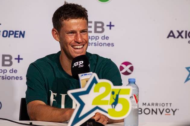 February 12, 2025, Buenos Aires, Federal Capital, Argentina: February 12, 2025, Buenos Aires, Argentina: Diego Schwartzman, El Peque, .32 years old, is playing his last professional tournament and won an ATP, Tennis Herren .match again after 484 days and advanced to the round of 8 by beating the .Chilean Nicolo¡s Jarry in the first round. Buenos Aires Argentina - ZUMAa179 20250212_aap_a179_006 Copyright: xRobertoxAlmeidaxAveledox
