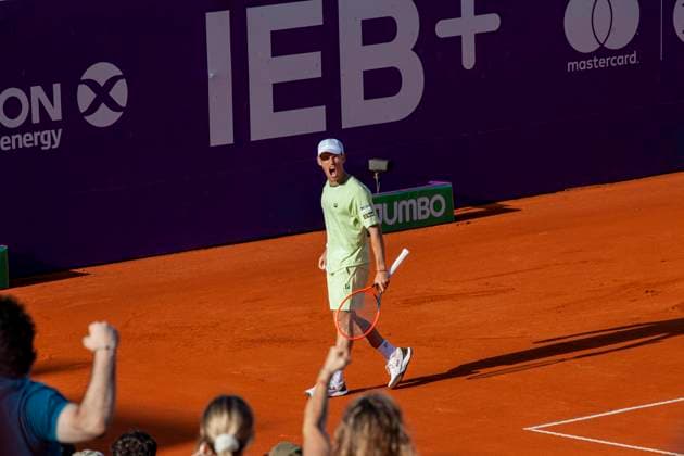 February 12, 2025, Buenos Aires, Federal Capital, Argentina: February 12, 2025, Buenos Aires, Argentina: Diego Schwartzman, El Peque, .32 years old, is playing his last professional tournament and won an ATP, Tennis Herren .match again after 484 days and advanced to the round of 8 by beating the .Chilean Nicolo¡s Jarry in the first round. Buenos Aires Argentina - ZUMAa179 20250212_aap_a179_009 Copyright: xRobertoxAlmeidaxAveledox