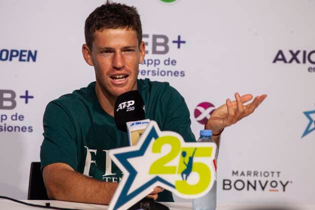 February 12, 2025, Buenos Aires, Federal Capital, Argentina: February 12, 2025, Buenos Aires, Argentina: Diego Schwartzman, El Peque, .32 years old, is playing his last professional tournament and won an ATP, Tennis Herren .match again after 484 days and advanced to the round of 8 by beating the .Chilean Nicolo¡s Jarry in the first round. Buenos Aires Argentina - ZUMAa179 20250212_aap_a179_010 Copyright: xRobertoxAlmeidaxAveledox