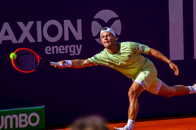 February 12, 2025, Buenos Aires, Federal Capital, Argentina: February 12, 2025, Buenos Aires, Argentina: Diego Schwartzman, El Peque, .32 years old, is playing his last professional tournament and won an ATP, Tennis Herren .match again after 484 days and advanced to the round of 8 by beating the .Chilean Nicolo¡s Jarry in the first round. Buenos Aires Argentina - ZUMAa179 20250212_aap_a179_007 Copyright: xRobertoxAlmeidaxAveledox