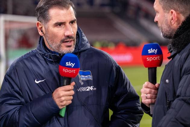 Cristian Fià l Hertha BSC, Head Coach in SKY Interview, GER Fortuna Duesseldorf vs Hertha BSC, Football, 2 Bundesliga, Matchday 22, Season 2024 2025, 15 02 2025 DFB DFL REGULATIONS PROHIBIT ANY USE OF PHOTOGRAPHS AS IMAGE SEQUENCES AND OR QUASI VIDEO, GER Fortuna Duesseldorf vs Hertha BSC, Football, 2 Bundesliga, Matchday 22, Season 2024 2025, 15 02 2025 Duesseldorf Copyright: xEibner-Pressefoto FabianxFriesex EP_FFE