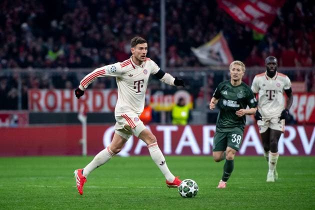 Leon Goretzka FC Bayern Muenchen, 08 on the ball, GER, FC Bayern Muenchen vs Celtic Football Club Glasgow, Football, UEFA Champions League, Playoff second leg, 2024 2025 season, 18 02 2025 GER, FC Bayern Muenchen vs Celtic Football Club Glasgow, Football, UEFA Champions League, Playoff second leg, 2024 2025 season, 18 02 2025 Muenchen Copyright: xEibner-Pressefoto Memmlerx EP_MMR