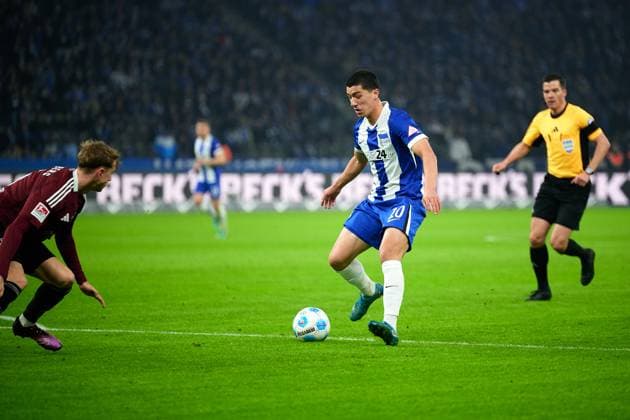 Ibrahim Maza Hertha BSC, 10 , GER, Hertha BSC vs 1 FC Nuernberg, Soccer Men, 2 Bundesliga, Season 2024 2025, 23 Matchday, 21 02 2025 DFL REGULATIONS PROHIBIT ANY USE OF PHOTOGRAPHS AS IMAGE SEQUENCES AND OR QUASI VIDEO GER, Hertha BSC vs 1 FC Nuernberg, Soccer Men, 2 Bundesliga, Season 2024 2025, 23 Matchday, 21 02 2025 Berlin Copyright: xClaudiusxRauch,xEibner-Pressefotox xClaudiusxRauchx EP_CRH