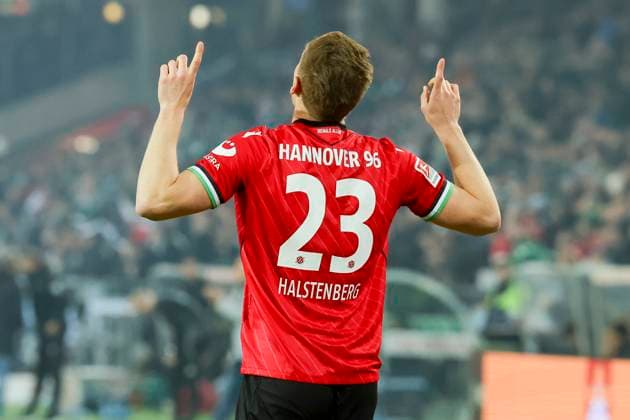Marcel Halstenberg Hannover 96 celebrates his goal for 1 0, 2 Bundesliga, Hannover 96 vs SC Paderborn 07, Heinz von Heiden Arena, February 22, 2025 in Hanover, Germany Photo by Marco Steinbrenner DeFodi Images Marcel Halstenberg Hannover 96 celebrates after scoring his teams first goal, 2 Bundesliga, Hannover 96 vs SC Paderborn 07, Heinz von Heiden Arena, February 22, 2025 in Hanover, Germany Photo by Marco Steinbrenner DeFodi Images DFB DFL REGULATIONS PROHIBIT ANY USE OF PHOTOGRAPHS AS IMAGE SEQUENCES AND OR QUASI VIDEO