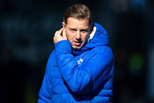 Florian Kohfeldt SV Darmstadt 98, Coach at the TV interview before the match GER, SV Darmstadt 98 vs FC Schalke 04, Football, Matchday 23, Season 2024 2025, 23 02 2025 DFL REGULATIONS PROHIBIT ANY USE OF PHOTOGRAPHS as IMAGE SEQUENCES and or QUASI VIDEO GER, SV Darmstadt 98 vs FC Schalke 04, Football, Matchday 23, Season 2024 2025, 23 02 2025 Darmstadt Copyright: xEibner-Pressefoto FlorianxWiegandx EP_FWD