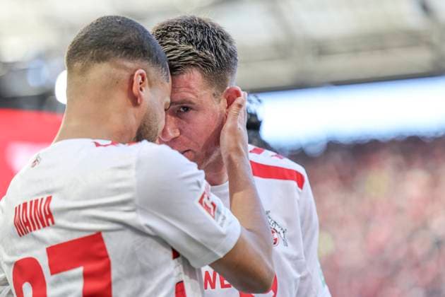 GER, 2 FBL, 1 FC Koeln vs Fortuna Duesseldorf 23 02 2025, Rheinenergie Stadion, Koeln, GER, 2 FBL, 1 FC Koeln vs Fortuna Duesseldorf , im Bild 1 0 fuer Koeln Torjubel Jubellauf, äf37 Dominique Heintz FC Koeln 3 , nordphotoxGmbHx xMeuter nph00351