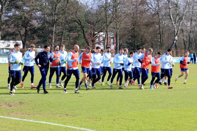 DEU, DFL, 2. FBL Hertha BSC, Training, 25.02.2025, Sportforum, Berlin, DEU, DFL, 2. FBL Hertha BSC, Training, im Bild DFL - regulations prohibit any use of Photographs as image sequences and or quasi-video Foto: Juergen Engler nordphoto GmbH nordphotoxGmbHx xEngler nph00076