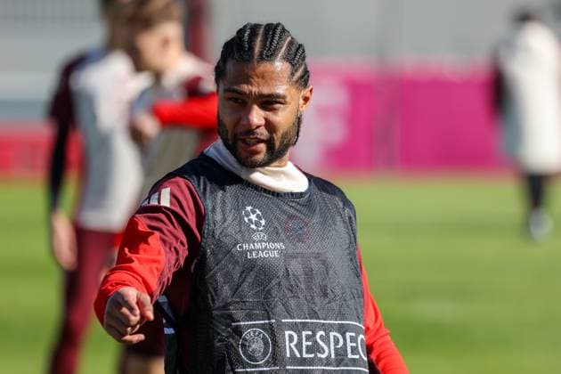 Serge Gnabry FC Bayern Muenchen, 07 at training, GER, Final training, FC Bayern Muenchen, Football, UEFA Champions League, Round of 16 first leg, 2024 2025 season, 04 03 2025, GER, Final training, FC Bayern Muenchen, Football, UEFA Champions League, Round of 16 first leg, 2024 2025 season, 04 03 2025 Muenchen Copyright: xEibner-Pressefoto JennixMaulx EP_JML