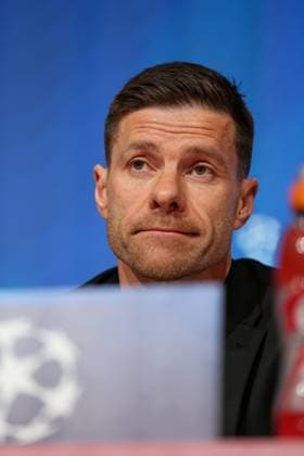 Xabi Alonso Bayer 04 Leverkusen, Head coach at the press conference, GER, International press conference, Bayer 04 Leverkusen, Football, UEFA Champions League, Round of 16 first leg, 2024 2025 season, 04 03 2025, GER, International press conference, Bayer 04 Leverkusen, Football, UEFA Champions League, Round of 16 first leg, 2024 2025 season, 04 03 2025 Muenchen Copyright: xEibner-Pressefoto JennixMaulx EP_JML