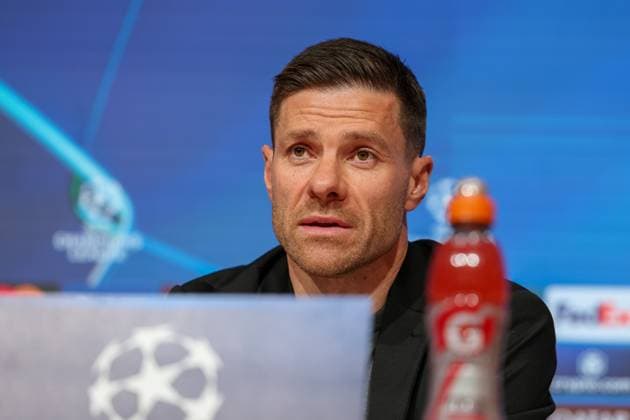 Xabi Alonso Bayer 04 Leverkusen, Head coach at the press conference, GER, International press conference, Bayer 04 Leverkusen, Football, UEFA Champions League, Round of 16 first leg, 2024 2025 season, 04 03 2025, GER, International press conference, Bayer 04 Leverkusen, Football, UEFA Champions League, Round of 16 first leg, 2024 2025 season, 04 03 2025 Muenchen Copyright: xEibner-Pressefoto JennixMaulx EP_JML