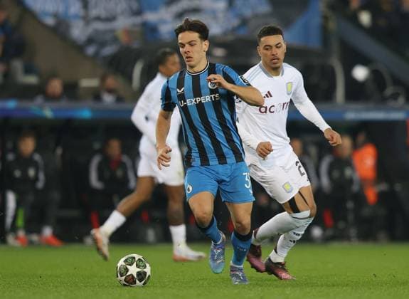 . - Club Brugge KV v Aston Villa FC, UEFA Champions League, Round of 16 first leg, Jan Breydelstadion, Brugge, Belgium. - 4th March 2025. Daniel Weir Crystal Pix Ardon Jashari of Club Brugge. - Club Brugge KV v Aston Villa FC, UEFA Champions League, Round of 16 first leg, Jan Breydelstadion, Brugge, Belgium. - 4th March 2025. Daniel Weir Crystal Pix Bruges Jan Breydelstadion Belgium Copyright: xDanielxWeirx CP_Club_Brugge_Aston_Villa_04