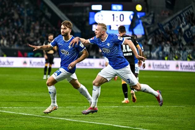 Killian Corredor SV Darmstadt 98, 34 and Isac Lidberg SV Darmstadt 98, 07 celebrate the goal for 2 0, GER, SV Darmstadt 98 vs Karlsruher SC, Football, Matchday 25, Season 2024 2025, 07 03 2025 DFL REGULATIONS PROHIBIT ANY USE OF PHOTOGRAPHS as IMAGE SEQUENCES and or QUASI VIDEO GER, SV Darmstadt 98 vs Karlsruher SC, Football, Matchday 25, Season 2024 2025, 07 03 2025 Darmsatdt Copyright: xEibner-Pressefoto FlorianxWieganx EP_FWD