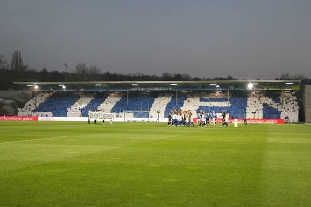 07 03 2025, xrekx, Soccer 2 Bundesliga, SV Darmstadt 98 Karlsruher SC v l Darmstadt Fans ,Atmosphere, Scarves, Shirt, Flag, Banner, Ultras, Spectators, Visitors, Choreo, Choreography, atmosphere, spectators, Visitors DFL DFB REGULATIONS PROHIBIT ANY USE OF PHOTOGRAPHS as IMAGE SEQUENCES and or QUASI VIDEO Darmstadt