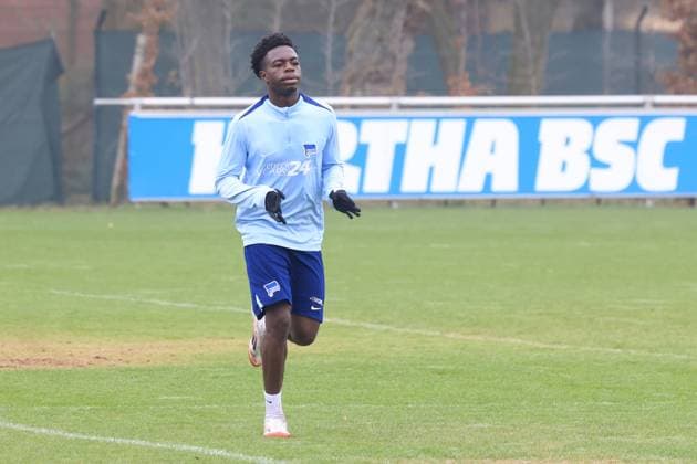 DEU, DFL, 2 FBL Hertha BSC, Training, 11 03 2025, Sportforum, Berlin, DEU, DFL, 2 FBL Hertha BSC, Training, im Bild Boris Lum Hertha BSC Berlin 21 DFL regulations prohibit any use of Photographs as image sequences and or quasi video Foto Juergen Engler nordphoto GmbH nordphotoxGmbHx xEngler nph00076