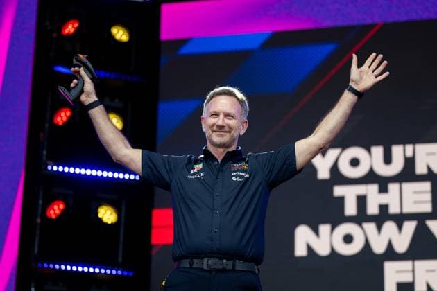 Christian Horner Oracle Red Bull Racing, Team Principal at the Lakeside Fan Forum on stage, AUS, Formula 1 World Championship, Luis Vuitton Australian Grand Prix, Albert Park Circuit Melbourne, Free Practice, 2025 season, 14 03 2025 AUS, Formula 1 World Championship, Luis Vuitton Australian Grand Prix, Albert Park Circuit Melbourne, Free Practice, 2025 season, 14 03 2025 Melbourne Copyright: xEibner-Pressefoto Memmlerx EP_MMR