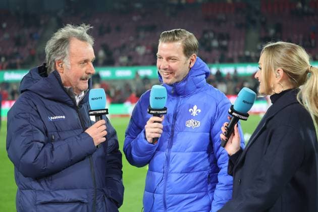 TV Expert Peter Neururer, Darmstadt Coach Florian Kohfeldt, GER, 1 FC Koeln vs SV Darmstadt 98, 2 Fussball Bundesliga, Matchday 26, Season 2024 2025, 15 03 2025, DFL REGULATES PROHIBIT ANY USE OF PHOTOGRAPHS AS IMAGE SEQUENCES AND OR QUASI VIDEO, GER, 1 FC Koeln vs SV Darmstadt 98, 2 Fussball Bundesliga, Matchday 26, Season 2024 2025, 15 03 2025, Koeln Copyright: xEibner-Pressefoto JoergxNiebergax EP_JNL