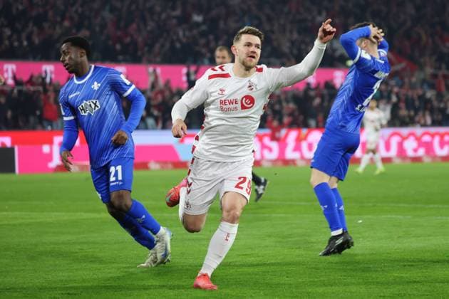 Goal for 1 0 for Koeln by Jan Thielmann Koeln 29 , GER, 1 FC Koeln vs SV Darmstadt 98, 2 Fussball Bundesliga, Matchday 26, Season 2024 2025, 15 03 2025, DFL REGULATIONS PROHIBIT ANY USE OF PHOTOGRAPHS AS IMAGE SEQUENCES AND OR QUASI VIDEO, GER, 1 FC Koeln vs SV Darmstadt 98, 2 Fussball Bundesliga, Matchday 26, Season 2024 2025, 15 03 2025, Koeln Copyright: xEibner-Pressefoto JoergxNiebergax EP_JNL