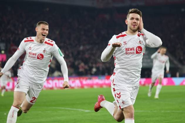 Goal for 1 0 for Koeln by Jan Thielmann Koeln 29 , GER, 1 FC Koeln vs SV Darmstadt 98, 2 Fussball Bundesliga, Matchday 26, Season 2024 2025, 15 03 2025, DFL REGULATIONS PROHIBIT ANY USE OF PHOTOGRAPHS AS IMAGE SEQUENCES AND OR QUASI VIDEO, GER, 1 FC Koeln vs SV Darmstadt 98, 2 Fussball Bundesliga, Matchday 26, Season 2024 2025, 15 03 2025, Koeln Copyright: xEibner-Pressefoto JoergxNiebergax EP_JNL
