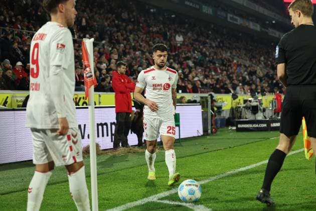 GER, 2 FBL, 1 FC Koeln vs SV Darmstadt 98 15 03 2025, Rheinenergie Stadion, Koeln, GER, 2 FBL, 1 FC Koeln vs SV Darmstadt 98, in the picture corner Jusuf Gazibegovic Koeln 25 , Luca Waldschmidt FC Koeln 9 , nordphotoxGmbHx xMeuter nph00351