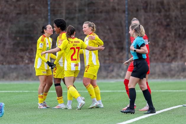 Celebration for the goal to 0 2 by Lisa Heiseler 1 FC Union Berlin, 07 , GER, FC Bayern Muenchen II vs 1 FC Union Berlin, Football, 2 Womens Bundesliga, Matchday 18, Season 2024 2025, 16 03 2025, GER, FC Bayern Muenchen II vs 1 FC Union Berlin, Football, 2 Womens Bundesliga, Matchday 18, Season 2024 2025, 16 03 2025 Muenchen Copyright: xEibner-Pressefoto JennixMaulx EP_JML