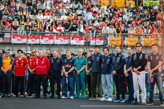 AUTO - F1 ACADEMY 2025 - SHANGHAI DOOHAN Jack (aus), Alpine F1 Team A525, RUSSELL George (gbr), Mercedes AMG F1 Team W16, OAKES Oliver, Alpine F1 Team Principal, VOWLES James, Team Principal of Williams Racing, SAINZ Carlos (spa), Williams Racing FW47, ALBON Alexander (tha), Williams Racing FW47, KRACK Mike (ger), Chief Trackside Officer of Aston Martin F1 Team, LAWSON Liam (nzl), Red Bull Racing RB21, HORNER Christian (gbr), Team Principal of Red Bull Racing, VASSEUR Frà dà ric (fra), Team Principal & General Manager of the Scuderia Ferrari, HAMILTON Lewis (gbr), Scuderia Ferrari SF-25, ZHOU Guanyu (chi), Scuderia Ferrari Reserve Driver, STELLA Andrea (ita), Team Principal of McLaren F1 Team, portrait during the 1st round of the 2025 F1 Academy Championship from March 21 to 23, 2025 on the Shanghai International Circuit, in Shanghai, China - ShanghaiChina Copyright: xJavierxJimenezx