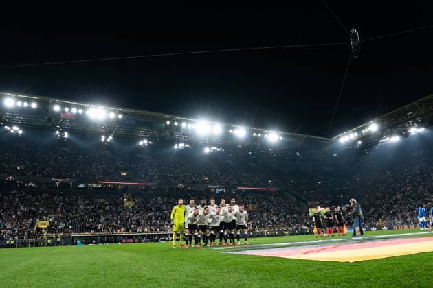 GER, Nations League, Germany vs Italy 23 03 2025, Signal Iduna Park, Dortmund, GER, Nations League, Germany vs Italy in the picture Starting line-up Germany Germany GER Oliver Baumann Germany, 1 Antonio Rüdiger Ruediger Germany, 2 Jonathan Tah Germany, 4 Joshua Kimmich Germany, 6 Leon Goretzka Germany, 8 Tim Kleindienst Germany, 9 Jamal Musiala Germany, 10 Nico Schlotterbeck Germany, 15 Angelo Stiller Germany, 16 Maximilian Mittelstädt Mittelstaedt Germany, 18 Leroy Sanà Sane Germany, 19 nordphotoxGmbHxx xChristianxSchulze nph000300