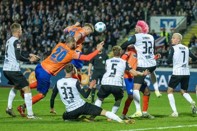 Goal for 1 2 by Clemens Riedel SV Darmstadt 98, 38 , GER, SSV Ulm 1846 Fussball vs Darmstadt 98, Soccer, 2 Bundesliga, Matchday 27, Season 2024 2025, 28 03 2025, DFL DFB REGULATIONS PROHIBIT ANY USE OF PHOTOGRAPHS AS IMAGE SEQUENCES AND OR QUASI VIDEO, Eibner Pressefoto Sascha Walther GER, SSV Ulm 1846 Football vs Darmstadt 98, Football, 2 Bundesliga, Matchday 27, Season 2024 2025, 28 03 2025 Ulm Copyright: xEibner-Pressefotox EP_EER
