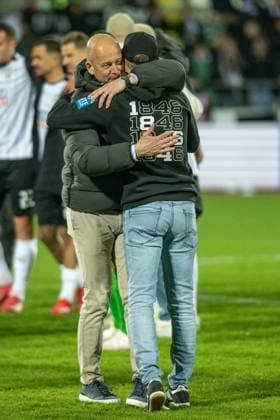 Markus Thiele and Robert Lecghleiter SSV Ulm, Head Coach , GER, SSV Ulm 1846 Soccer vs Darmstadt 98, Soccer, 2 Bundesliga, Matchday 27, Season 2024 2025, 28 03 2025, DFL DFB REGULATIONS PROHIBIT ANY USE OF PHOTOGRAPHS AS IMAGE SEQUENCES AND OR QUASI VIDEO, Eibner Pressefoto Sascha Walther GER, SSV Ulm 1846 Football vs Darmstadt 98, Football, 2 Bundesliga, Matchday 27, Season 2024 2025, 28 03 2025 Ulm Copyright: xEibner-Pressefotox EP_EER