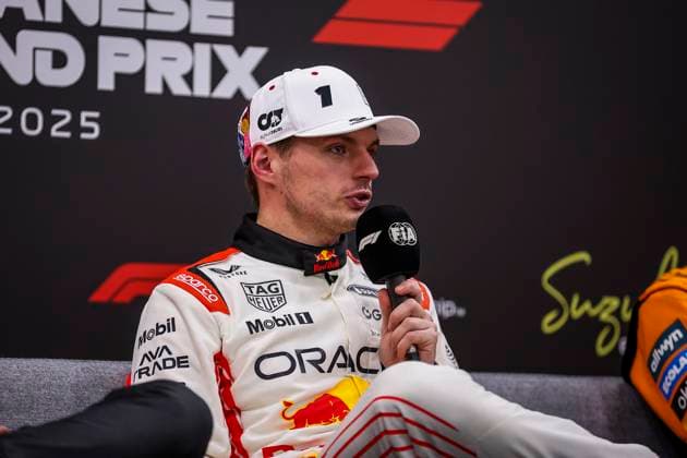 F1 - JAPANESE GRAND PRIX 2025 VERSTAPPEN Max (ned), Red Bull Racing RB21, portrait, press conference, PK, Pressekonferenz during the Formula 1 Lenovo Japanese Grand Prix 2025, 3rd round of the 2025 FIA Formula One World Championship, WM, Weltmeisterschaft from April 4 to 6, 2025 on the Suzuka Circuit, in Suzuka, Japan - SuzukaJapan Copyright: xEricxAlonsox
