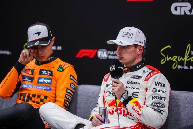 F1 - JAPANESE GRAND PRIX 2025 VERSTAPPEN Max (ned), Red Bull Racing RB21, portrait, press conference, PK, Pressekonferenz during the Formula 1 Lenovo Japanese Grand Prix 2025, 3rd round of the 2025 FIA Formula One World Championship, WM, Weltmeisterschaft from April 4 to 6, 2025 on the Suzuka Circuit, in Suzuka, Japan - SuzukaJapan Copyright: xEricxAlonsox
