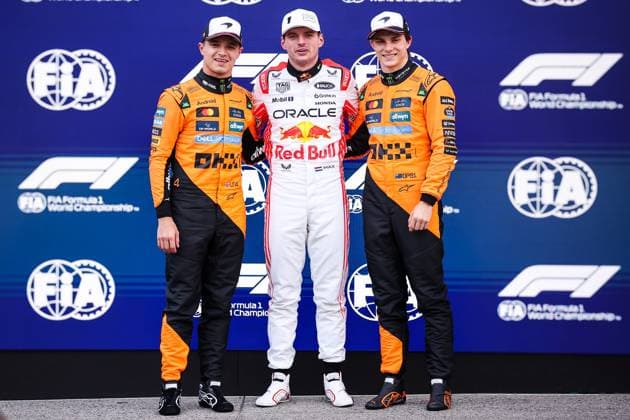 F1 - JAPANESE GRAND PRIX 2025 VERSTAPPEN Max (ned), Red Bull Racing RB21, portrait, NORRIS Lando (gbr), McLaren F1 Team MCL39, portrait and PIASTRI Oscar (aus), McLaren F1 Team MCL39, portrait during the Formula 1 Lenovo Japanese Grand Prix 2025, 3rd round of the 2025 FIA Formula One World Championship, WM, Weltmeisterschaft from April 4 to 6, 2025 on the Suzuka Circuit, in Suzuka, Japan - SuzukaJapan Copyright: xEricxAlonsox
