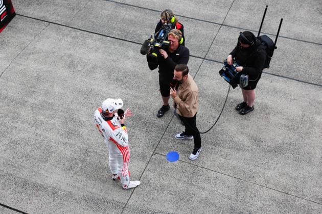 F1 - JAPANESE GRAND PRIX 2025 VERSTAPPEN Max (ned), Red Bull Racing RB21, portrait interview, tv, media, illustration during the Formula 1 Lenovo Japanese Grand Prix 2025, 3rd round of the 2025 FIA Formula One World Championship, WM, Weltmeisterschaft from April 4 to 6, 2025 on the Suzuka Circuit, in Suzuka, Japan - SuzukaJapan Copyright: xANTONINxVINCENTx